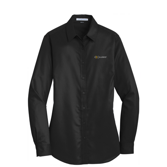 Port Authority Women's SuperPro Twill Shirt — Black